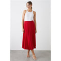 Red - Front - Dorothy Perkins Womens-Ladies Pleated Midi Skirt
