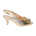 Gold - Front - Good For The Sole Womens-Ladies Evelyn Peep Toe Wide Court Shoes