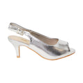 Silver - Front - Good For The Sole Womens-Ladies Evelyn Peep Toe Wide Court Shoes