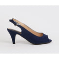 Navy - Back - Good For The Sole Womens-Ladies Evelyn Peep Toe Wide Court Shoes