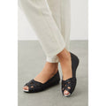 Black - Lifestyle - Good For The Sole Womens-Ladies Layla Woven Leather Pumps