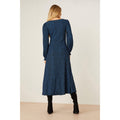 Blue - Back - Dorothy Perkins Womens-Ladies Spotted V Neck Midi Dress