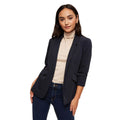 Navy - Front - Dorothy Perkins Womens-Ladies Petite Ruched Blazer