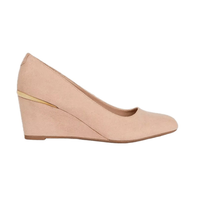Blush - Front - Dorothy Perkins Womens-Ladies Duke Round Toe Wedge Court Shoes