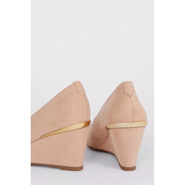 Blush - Back - Dorothy Perkins Womens-Ladies Duke Round Toe Wedge Court Shoes