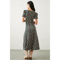Multicoloured - Back - Dorothy Perkins Womens-Ladies Ditsy Print V Neck Short-Sleeved Midi Dress