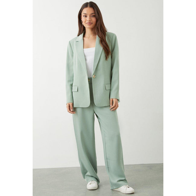 Sage - Pack Shot - Dorothy Perkins Womens-Ladies Petite Straight Blazer