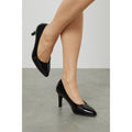 True Black - Front - Good For The Sole Womens-Ladies Emily Extra Wide Court Shoes