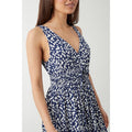 Navy - Lifestyle - Dorothy Perkins Womens-Ladies Spotted Front Tie Petite Sleeveless Midi Dress