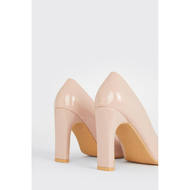 Blush - Back - Dorothy Perkins Womens-Ladies Delma Gloss Slim Heel Wide Court Shoes