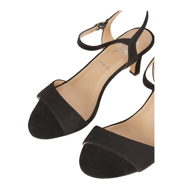 Black - Side - Good For The Sole Womens-Ladies Thora Extra Wide Heeled Sandals