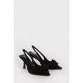 Natural Black - Back - Dorothy Perkins Womens-Ladies Bessy Bow Sling Back Court Shoes