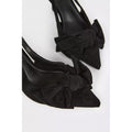 Natural Black - Side - Dorothy Perkins Womens-Ladies Bessy Bow Sling Back Court Shoes