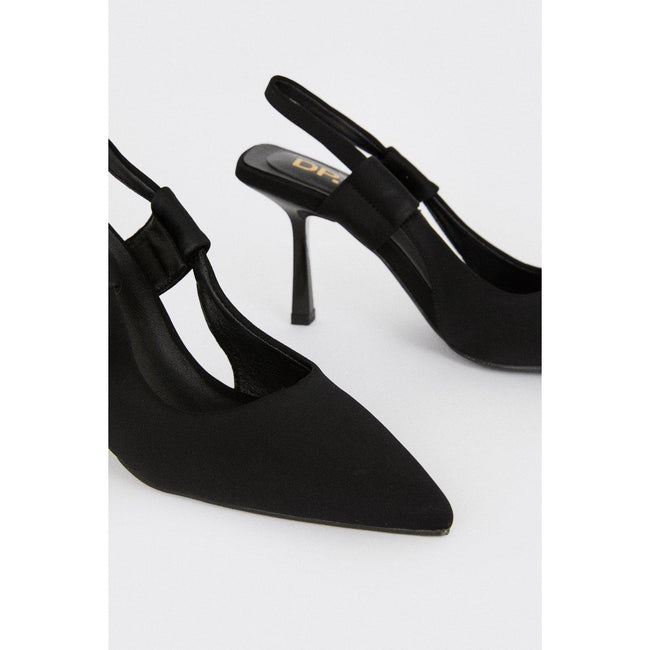 Black - Back - Dorothy Perkins Womens-Ladies Bethan Satin Sling Back Court Shoes