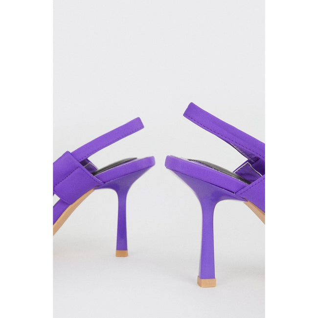 Purple - Back - Dorothy Perkins Womens-Ladies Bethan Satin Sling Back Court Shoes