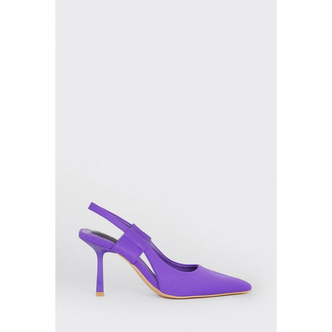 Purple - Side - Dorothy Perkins Womens-Ladies Bethan Satin Sling Back Court Shoes