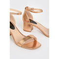 Rose Gold - Side - Dorothy Perkins Womens-Ladies Sammy Block Heel Court Shoes