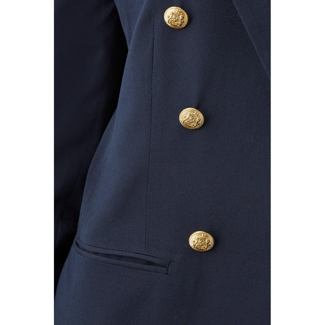 Navy - Side - Dorothy Perkins Womens-Ladies Military Button Blazer