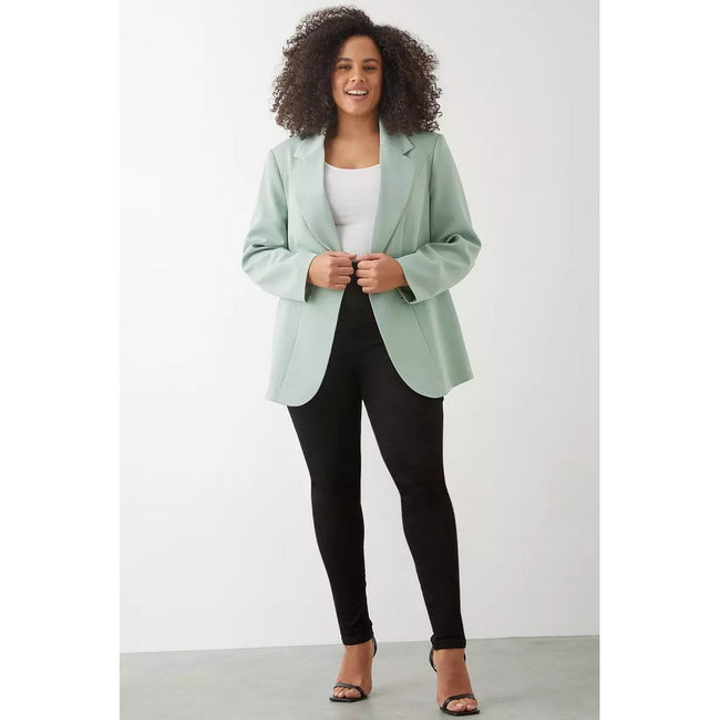 Sage - Close up - Dorothy Perkins Womens-Ladies Single-Breasted Plus Blazer