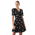 Black - Front - Dorothy Perkins Womens-Ladies Floral Ruched Front Tall Mini Dress