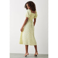 Yellow - Back - Dorothy Perkins Womens-Ladies Ditsy Print Shirred Midi Dress