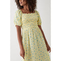 Yellow - Side - Dorothy Perkins Womens-Ladies Ditsy Print Shirred Midi Dress
