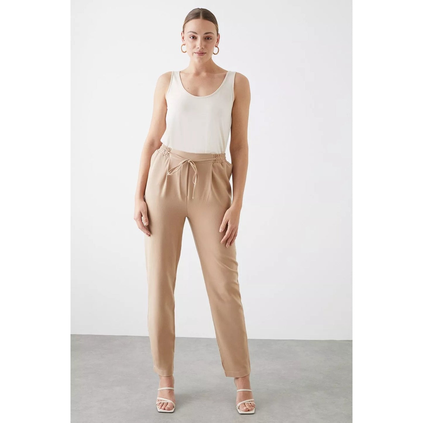 Camel - Side - Dorothy Perkins Womens-Ladies Waist Tie Tall Jogging Bottoms