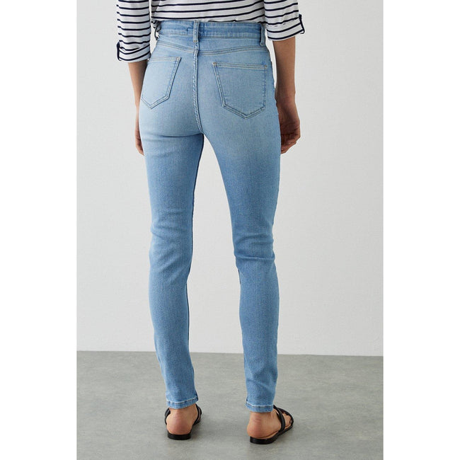 Light Wash - Back - Dorothy Perkins Womens-Ladies Authentic High Waist Skinny Jeans