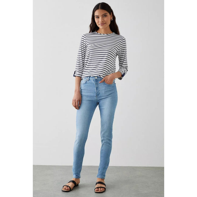 Light Wash - Side - Dorothy Perkins Womens-Ladies Authentic High Waist Skinny Jeans