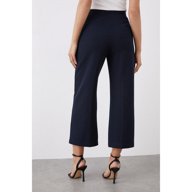 Navy - Back - Dorothy Perkins Womens-Ladies Button High Waist Culottes