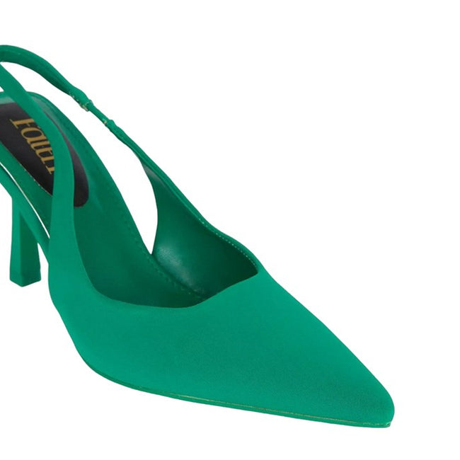 Green - Side - Faith Womens-Ladies Carrie Sling Back Court Shoes