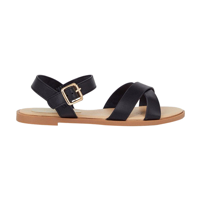 Black - Front - Dorothy Perkins Womens-Ladies Florence Crossover Wide Flat Sandals
