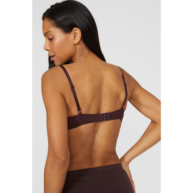 Chocolate - Back - Dorothy Perkins Womens-Ladies Lace Detail T-Shirt Bra