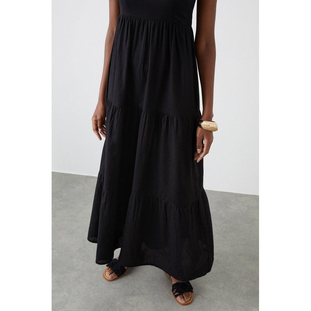 Black - Lifestyle - Dorothy Perkins Womens-Ladies Strappy Square Neck Maxi Dress