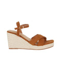 Tan - Front - Dorothy Perkins Womens-Ladies Rose Crossover Strap Wedge