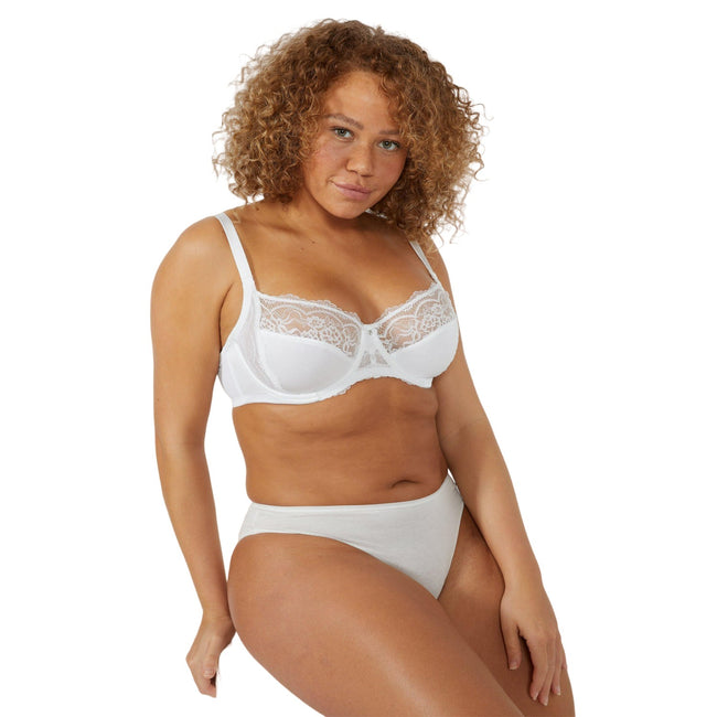 White - Lifestyle - Dorothy Perkins Womens-Ladies Gracey Lace Minimiser Bra