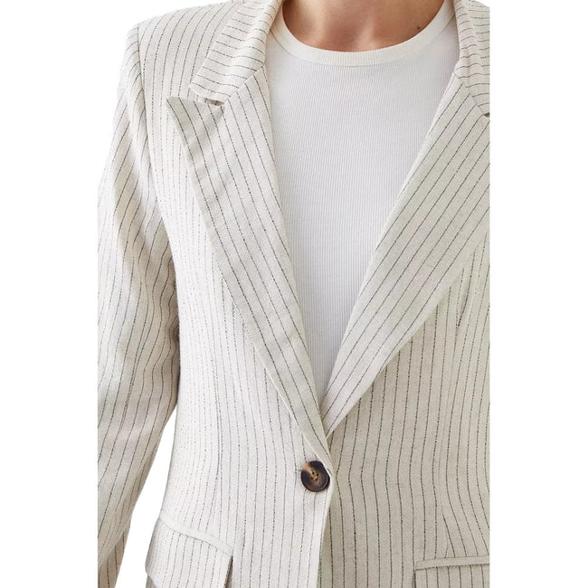 Stone - Side - Dorothy Perkins Womens-Ladies Stripe Single-Breasted Tall Blazer