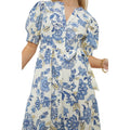 Ivory - Side - Dorothy Perkins Womens-Ladies Floral Poplin Petite Shirt Dress