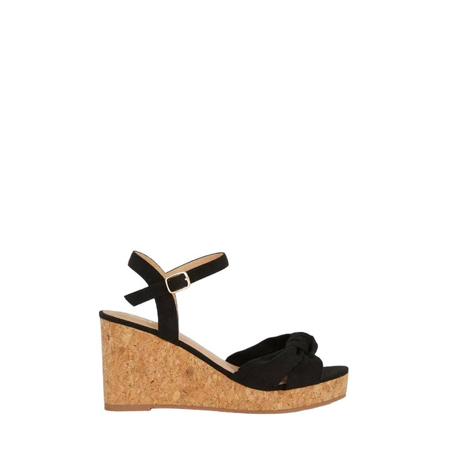 Black - Back - Dorothy Perkins Womens-Ladies Romi Cork Wedge Sandals