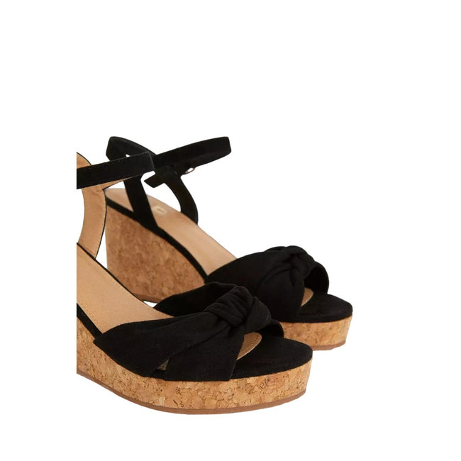 Black - Side - Dorothy Perkins Womens-Ladies Romi Cork Wedge Sandals