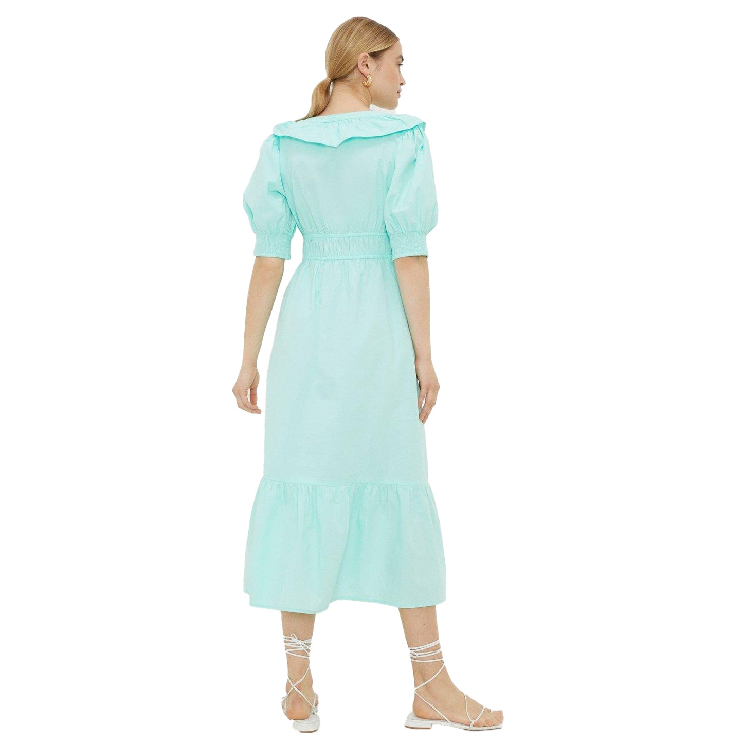 Aqua - Back - Dorothy Perkins Womens-Ladies Poplin Ruffles Midi Dress