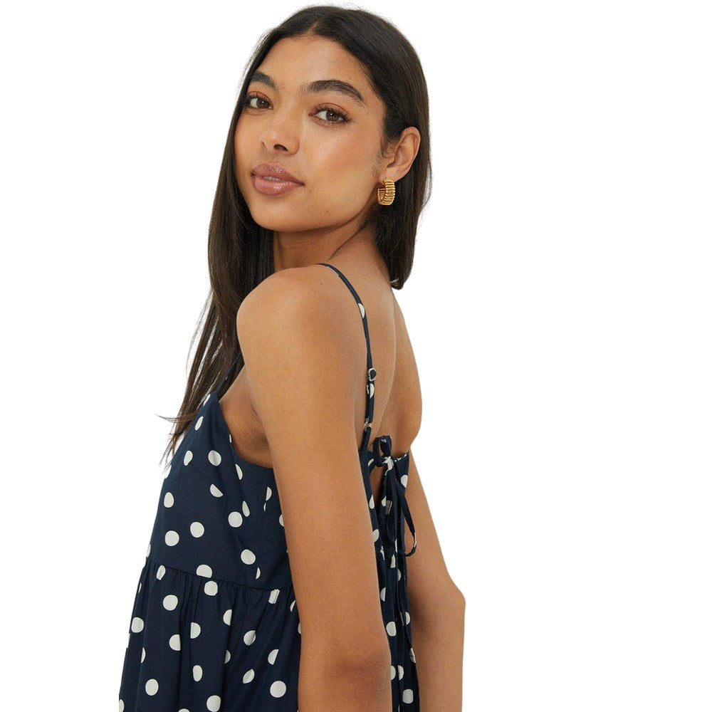 Navy - Lifestyle - Dorothy Perkins Womens-Ladies Spotted Strappy Midi Dress