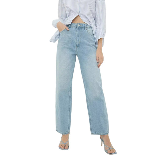 Light Wash - Front - Dorothy Perkins Womens-Ladies Straight Leg Jeans