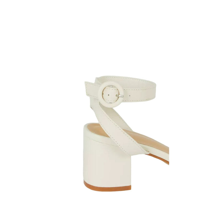 Cream - Side - Dorothy Perkins Womens-Ladies Suki Buckle Extra Wide Block Heel Sandals
