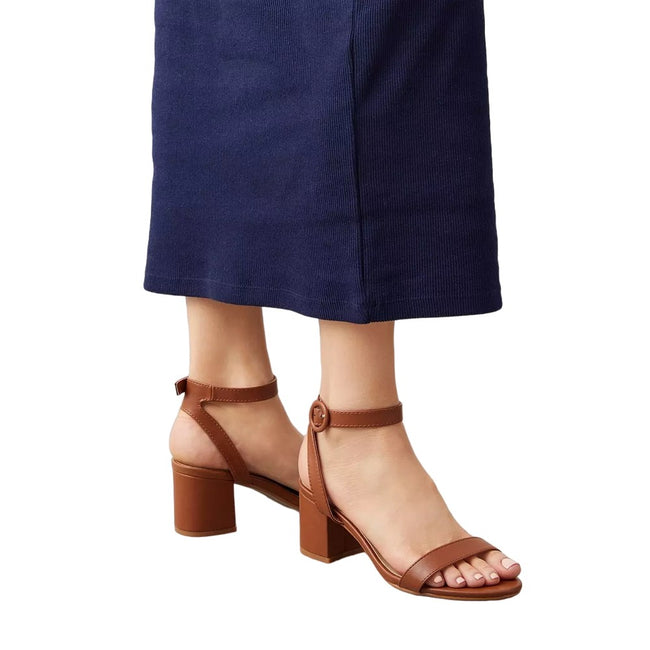 Tan - Lifestyle - Dorothy Perkins Womens-Ladies Suki Buckle Extra Wide Block Heel Sandals