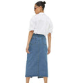 Mid Wash - Back - Dorothy Perkins Womens-Ladies Denim Midaxi Skirt