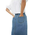 Mid Wash - Side - Dorothy Perkins Womens-Ladies Denim Midaxi Skirt