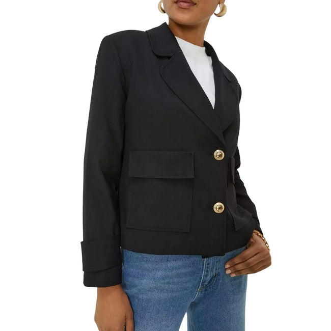 Black - Side - Dorothy Perkins Womens-Ladies Patch Pocket Blazer
