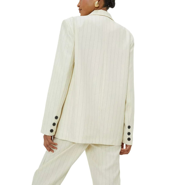 Ivory - Back - Dorothy Perkins Womens-Ladies Pinstripe Single-Breasted Blazer