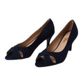 Navy - Back - Good For The Sole Womens-Ladies Honey Peep Toe Wide Sandals